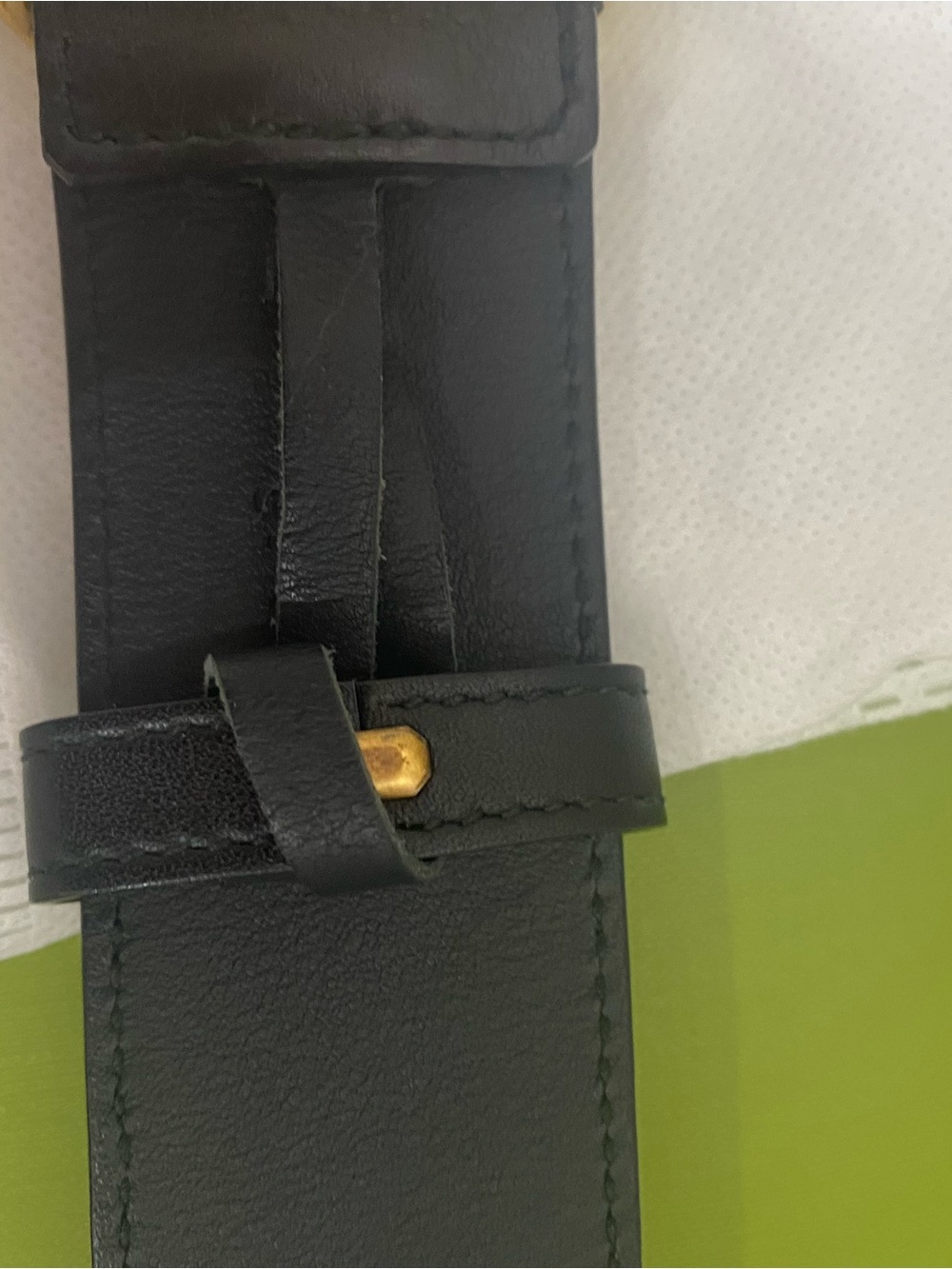 Gucci Double G Black Leather Belt with Gold Buckle medium 2 inch - Picture 10 of 13